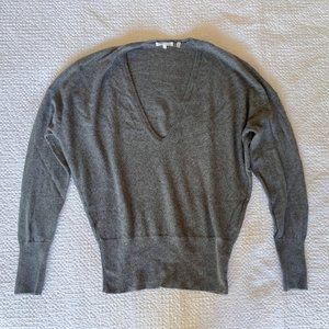 VINCE Gray V-Neck 100% Cashmere Sweater